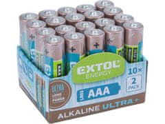 Extol Energy Batéria alkalické, 20ks, 1,5V AAA (LR03)