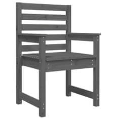 Vidaxl Záhradné stoličky 2 ks sivé 60x48x91 cm borovicový masív