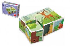 Topa Kocky Kubus Forest Animals Wood 6ks v krabici 12,5 x 8,5 x 4 cm