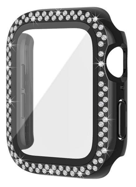 WEBHIDDENBRAND Worryfree Bling Bumper Case Apple Watch 45mm, Black