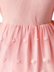 Beauty Girls Ružové rebrované šaty s čipkou a tylovou sukňou veľkosť 92