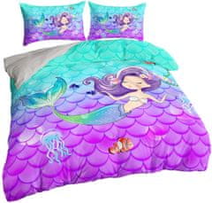 Mermaid 3-dielna súprava posteľnej bielizne 135x200 cm - Morská panna