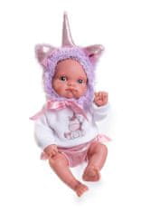 Antonio Juan 85105-2 Jednorožec fialový - realistická bábika bábätko s celovinylovým telom - 21 cm