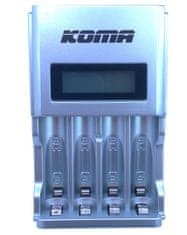 KOMA NB28 - Nabíjačka batérií s LCD displejom - 2x AA 2200 mAh, 2x AAA 800 mAh