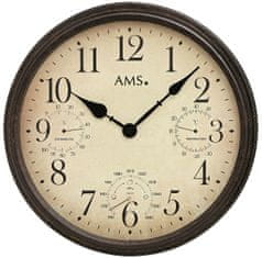 AMS Nástenné hodiny 9463 meteostanica 42cm