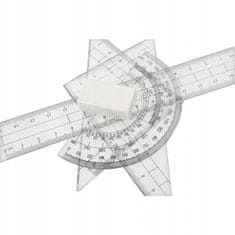 BTS Geometrická školská súprava pravítka kružidlo + puzdro
