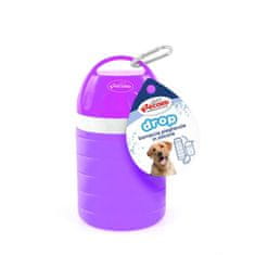 RECORD Rastúca cestovná fľaša na vodu s miskou pre psa fialova