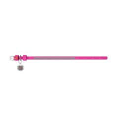 WAUDOG Kožený obojok s kryštálmi ružový 18-21cm, šírka: 9mm ružová