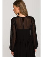Style Stylove Dámske midi šaty Annada S319 čierna L