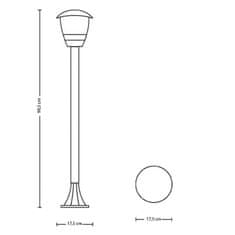 Philips Záhradná lampa LED E27 CREEK stojaci stĺp 100cm 