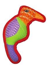 Pet tribe Plyšovo-silikónová pískacia hračka pre psa papagáj červený