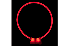 RED DINGO Červený LED svietiaci obojok S-M červená