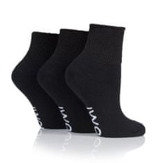 IOMI 3 páry ANKLE Diabetik ponožky zvýšený zdravotný lem Čierne Veľkosť: 37-42