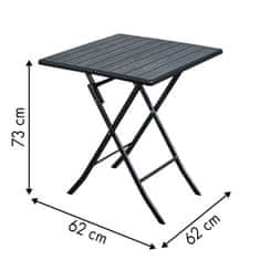 Iso Trade Záhradný skladací stolík - čierny | 62 cm