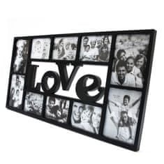 Falc Fotorám Love na 10 fotiek, čierny, 72x36cm