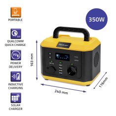 Mobile Power Station Monolith | 350W | 300Wh | USB | LCD | Pure Sinus
