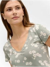 Orsay Svetlozelené kvetované tričko ORSAY L