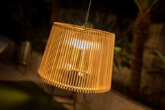 NEW GARDEN Bezdrôtová závesná lampa z bambusu Okinawa Hang; prírodná