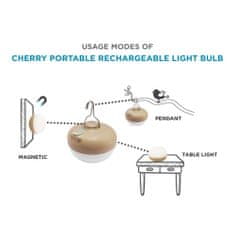 NEW GARDEN Viacúčelová dobíjateľná žiarovka Cherry Bulb; béžová