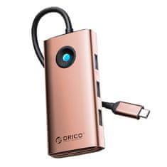 Orico Dokovacia stanica HUB 6v1 Orico USB-C, HDMI, 3xUSB (ružovo zlatá)