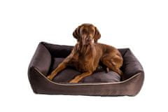 Pelech pre psa obdĺžnikový - snímateľný poťah z polyesteru - tmavo hnedý - 120 x 90 cm