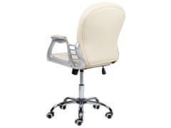 Beliani Otočná kancelárska stolička z umelej kože béžová PRINCESS