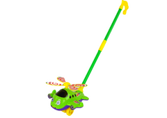 Lean-toys Veselé lietadlo Pusher Stick Bell Green