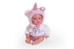 Antonio Juan 85105-3 Jednorožec ružový - realistická bábika bábätko s celovinylovým telom - 21 cm