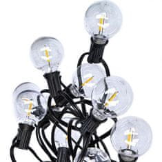 Solight LED vonkajšia reťaz s žiarovkami, 25 žiaroviek, 15m +5m, 20W, teplá biela, WO794