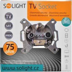 Solight Účastnícka anténna zásuvka priebežná TV + Radio + Satelit, + útlm 7dB, 75 Ohm