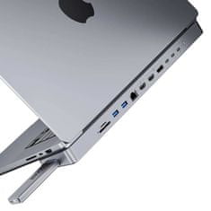 INVZI Dokovacia stanica / rozbočovač USB-C pre MacBook Pro 16" INVZI MagHub 12w2 so šachtou na SSD (sivá)