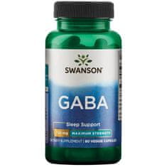 Swanson Maximum Strength GABA, 750 mg, 60 rastlinných kapsúl