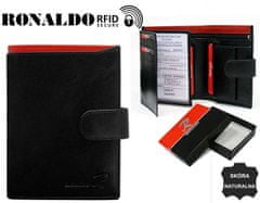 RONALDO Pánska kožená peňaženka Nagyhalász čierna, červená univerzálny