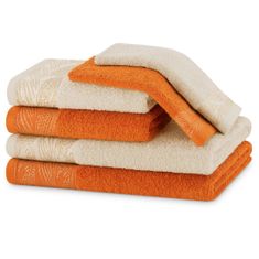 AmeliaHome Sada 6 ks uterákov ALLIUM klasický štýl oranžová