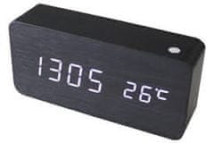 ISOTRA Digitálny LED budík s dátumom a teplomerom GoT6035 White Led, BLACK, 15cm
