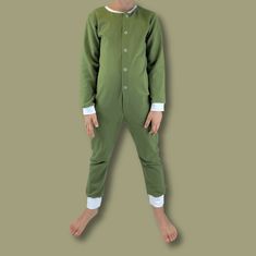 Oli&Oli Detské pyžamo - overal - khaki farba (veľkosť 80)