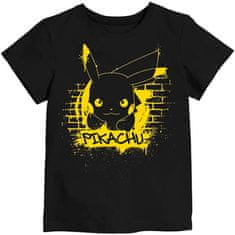 Game Freak Dětské tričko Pokémon Pikachu bavlna černé Velikost: 110/116