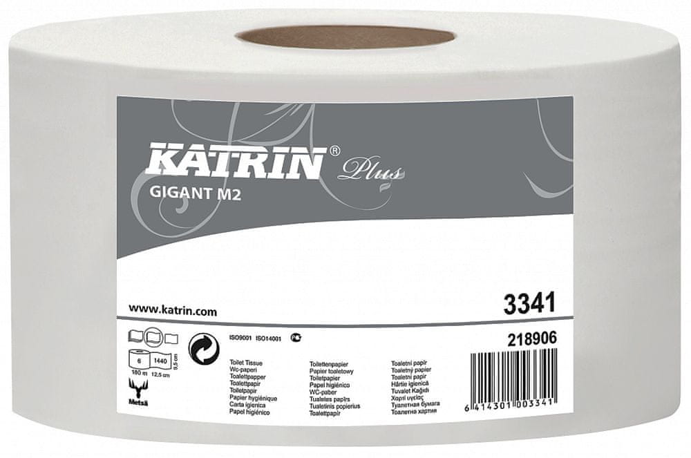 Katrin Papier toaletný JUMBO Plus 230 mm, 2-vrstvový, biely / 6 ks 