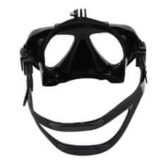 Diving potápačské okuliare s držiakom na športové kamery, čierne
