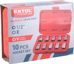 Extol Premium Hlavice nástrčné 1/2", E8-24, CrV/S2, EXTOL PREMIUM
