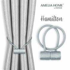 AmeliaHome HAMILTON súprava kravát na záclony 2 ks sivá