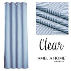 AmeliaHome Záves Clear s priechodkami 140x250 modrý/biely