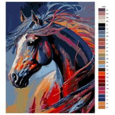 Malujsi Maľovanie podľa čísel - Kôň vo farbách 02 - 40x50 cm, bez dreveného rámu