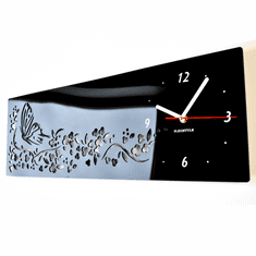 Flexistyle 3D hodiny Motýle SWEEP z37n, čierne 60cm