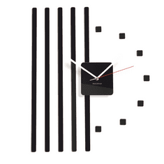 Flexistyle Dizajnové nástenné hodiny štvorce z10b, 58 cm, čierne