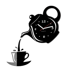 Flexistyle Kuchynské hodiny šálka z52, 45 cm, čierne