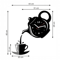 Flexistyle Kuchynské hodiny šálka z52, 45 cm, čierne