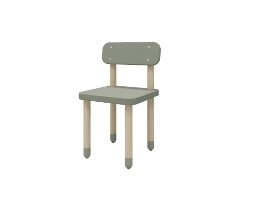 Flexa Flexa Drevená stolička s operadlom pre deti sivozelená Dots