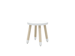 Flexa Drevená stolička bez operadla pre deti biela Dots