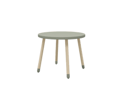 Flexa Flexa Drevený okrúhly stôl pre deti sivozelený Dots